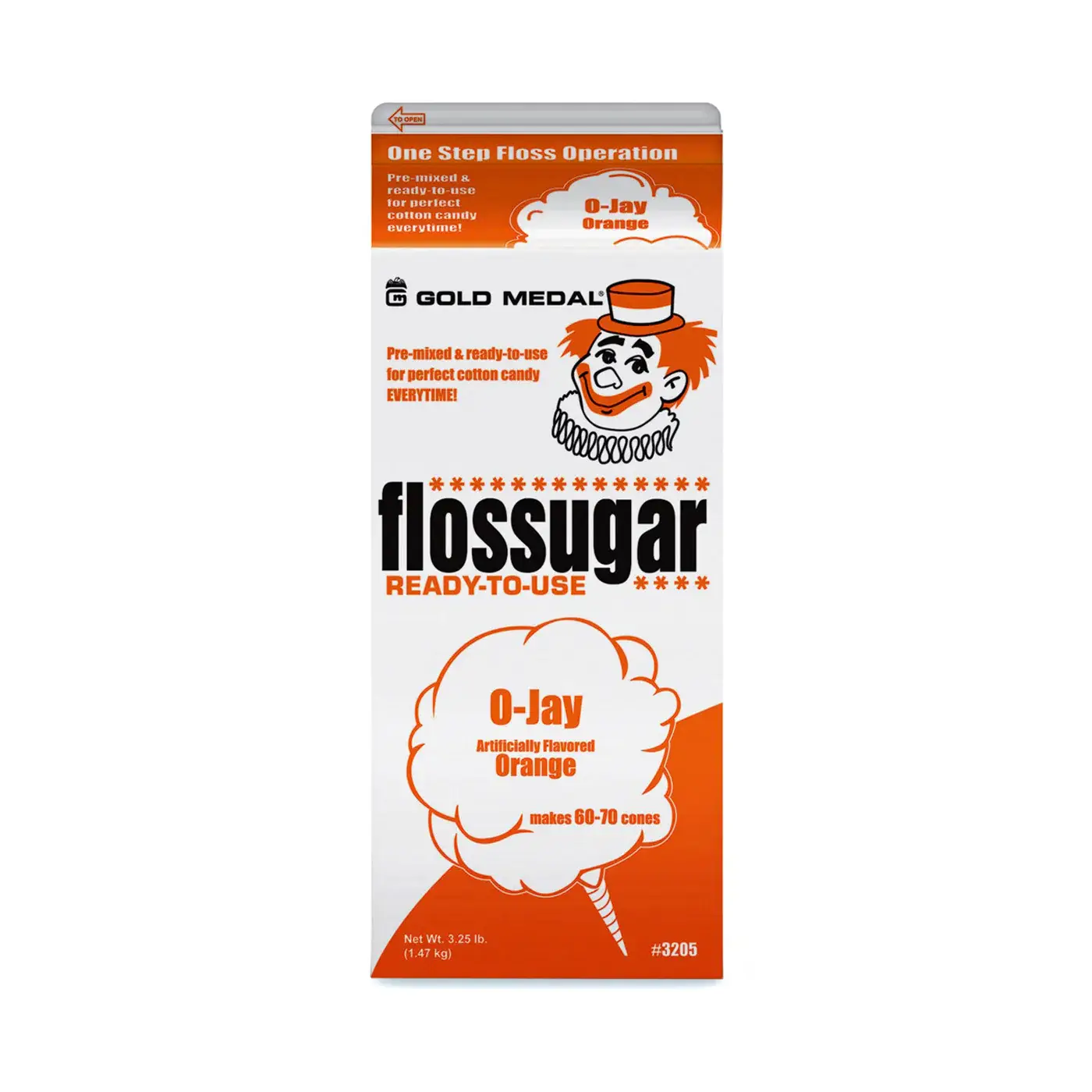 Orange Floss Sugar 1/2 Gallon Carton
