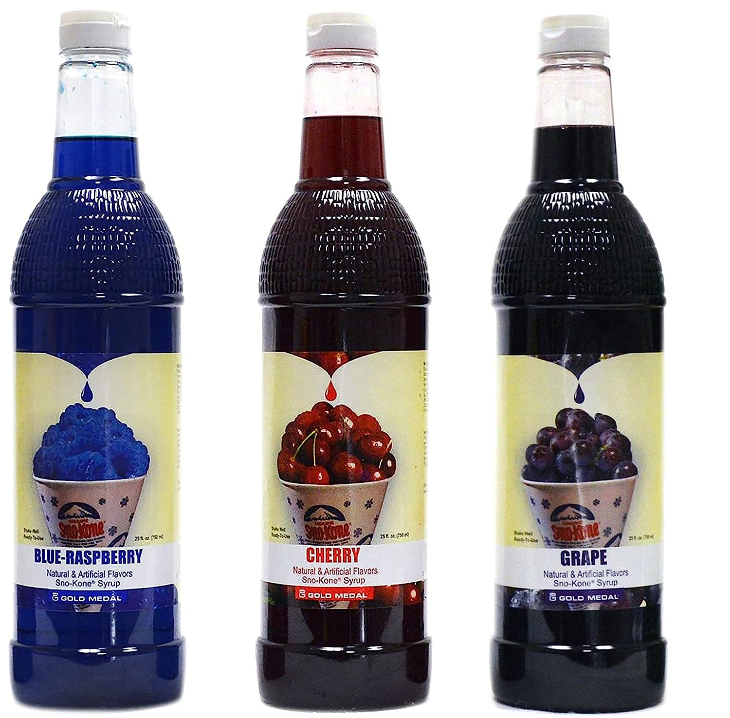 Snow Cone Syrup 3 Pack ( Cherry, Grape and Blue Raspberry)