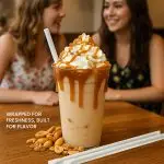 10" Milkshake Clear Plastic Straight Cut Paper Wrapped Straws Box - Image 2