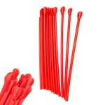 8" Red Spoon Straws Unwrapped - Image 2