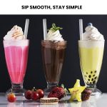 8" Milkshake Clear Straight Cut Paper Wrapped Straws Box - Image 3