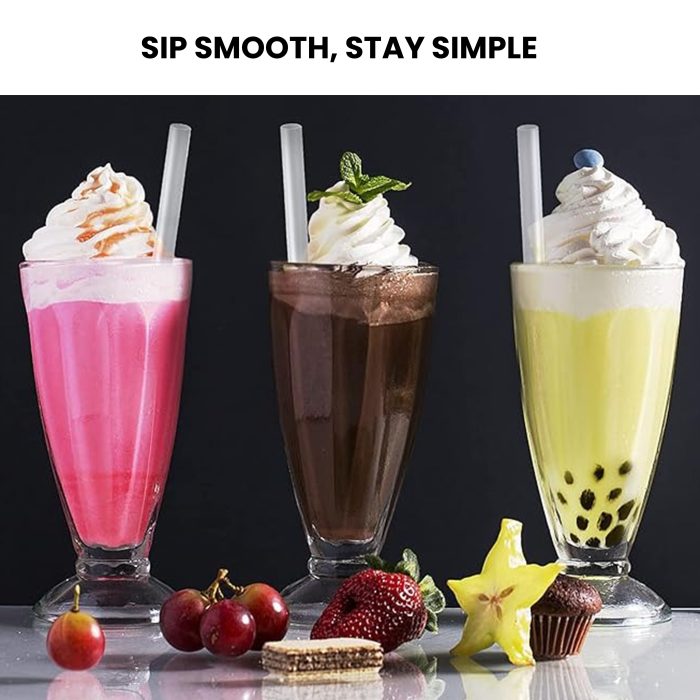 8" Milkshake Clear Straight Cut Paper Wrapped Straws Box - Image 3