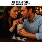 7 3/4" Plastic Clear Straight Cut Unwrapped Straws Box - Image 4