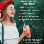 10" Plastic Red Spoon Straws Plastic Wrapped Clear Box - Image 5