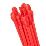 10" Red Spoon Straws Plastic Unwrapped Box of 300ct - Image 4
