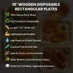 10" Wooden Disposable Rectangular Plates Perfect Ware - Image 4