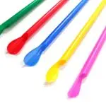 8" Neon Unwrapped Spoon Straws Assorted Colors - Image 7