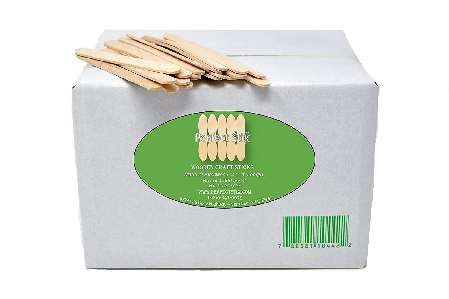  Green Popsicle Sticks for Crafts 4-1/2 inch, Pack of