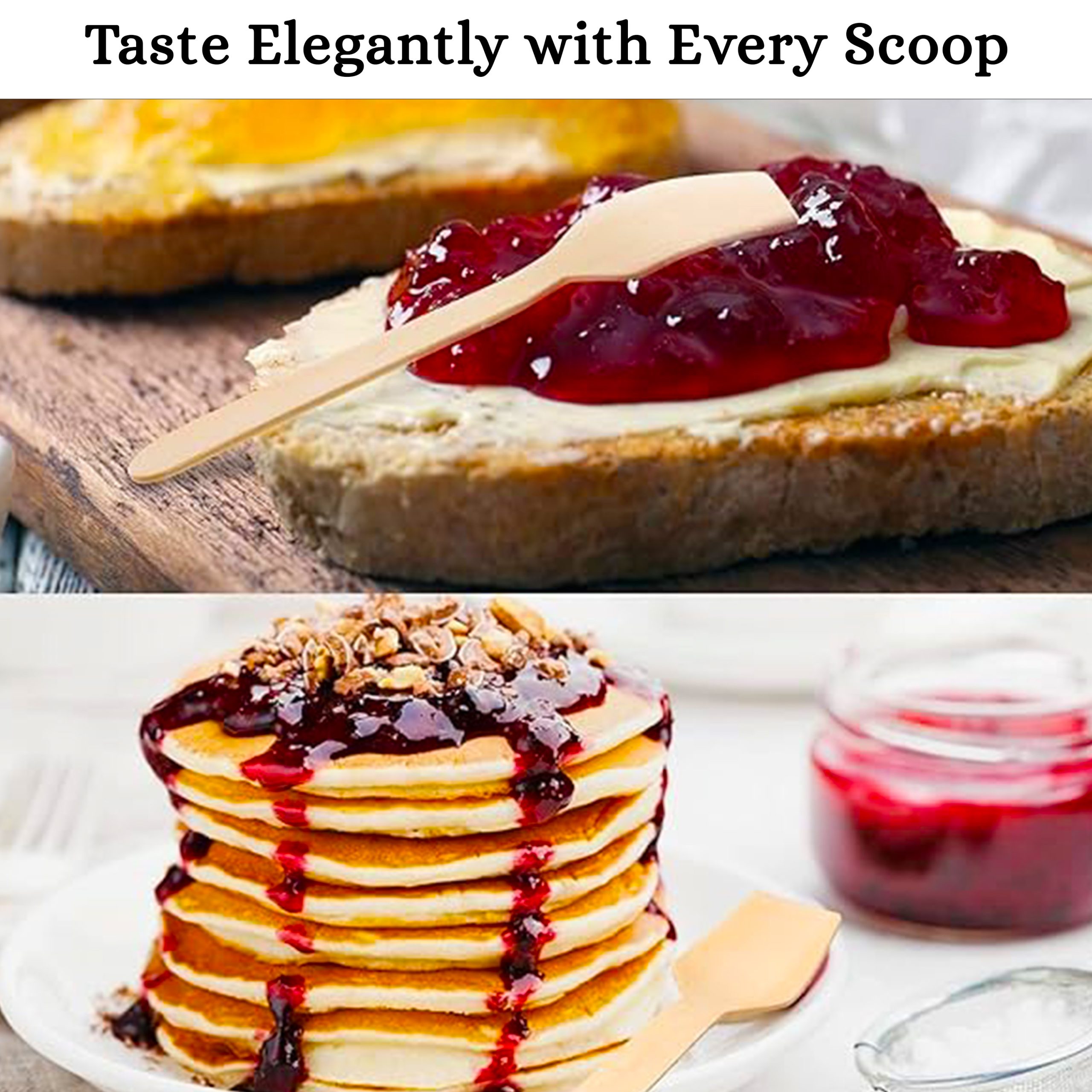 2 3 4″ Square Wood Taster Spoons.3 2 3/4" Square Wood Taster Spoons Box (Green Spoon 70) - Image 4