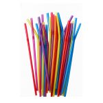 500 ct Plastic Bendable Stretchable Unwrapped Neon Straws