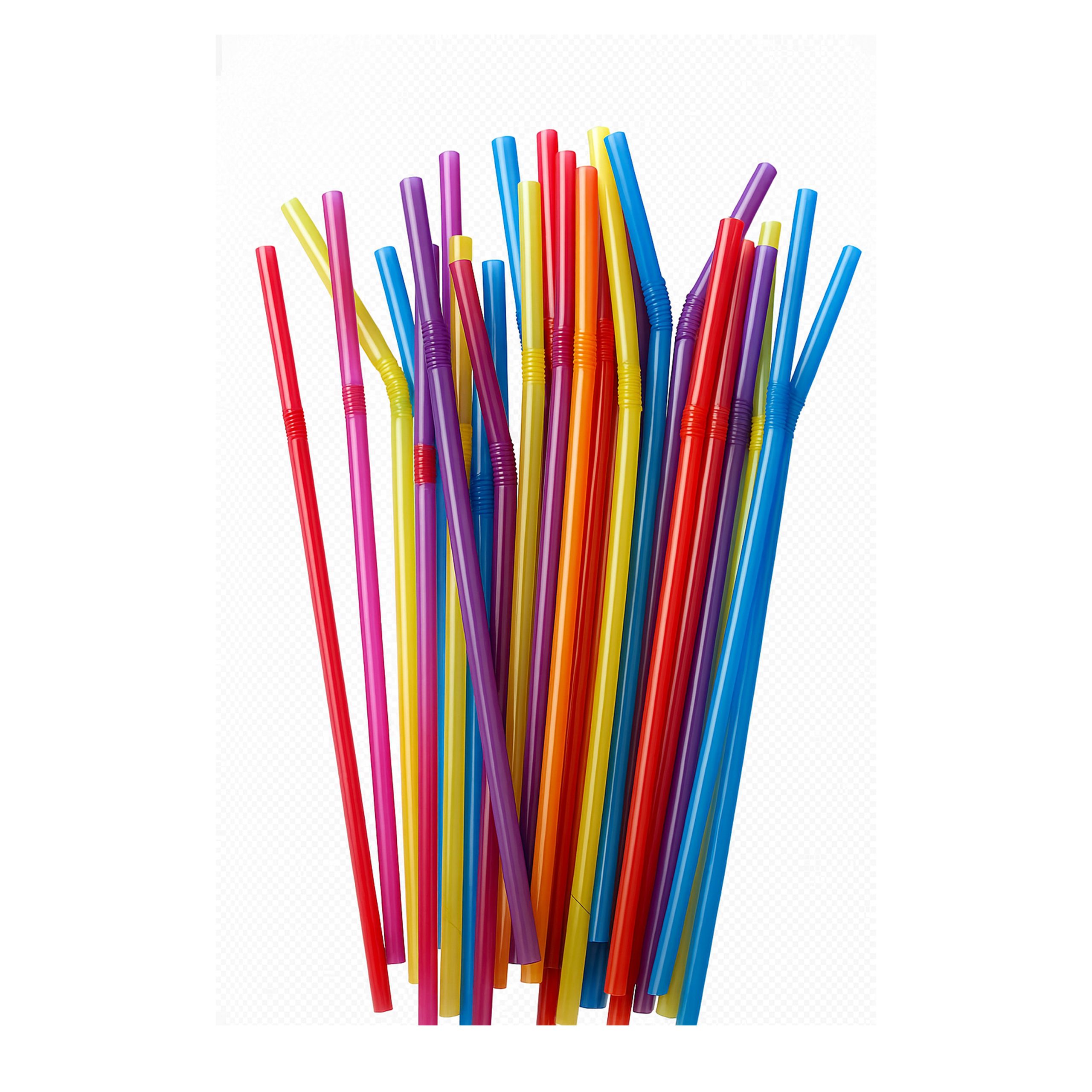 2 3 4″ Square Wood Taster Spoons.jpgf 500 ct Plastic Bendable Stretchable Unwrapped Neon Straws - Image 1