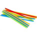 20" Neon Assorted Colors Straight Cut Plastic Straws Box of 500ct