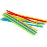20" Neon Assorted Colors Straight Cut Plastic Straws Box of 500ct
