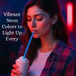 20" Neon Assorted Colors Straight Cut Plastic Straws Box of 500ct - Image 4