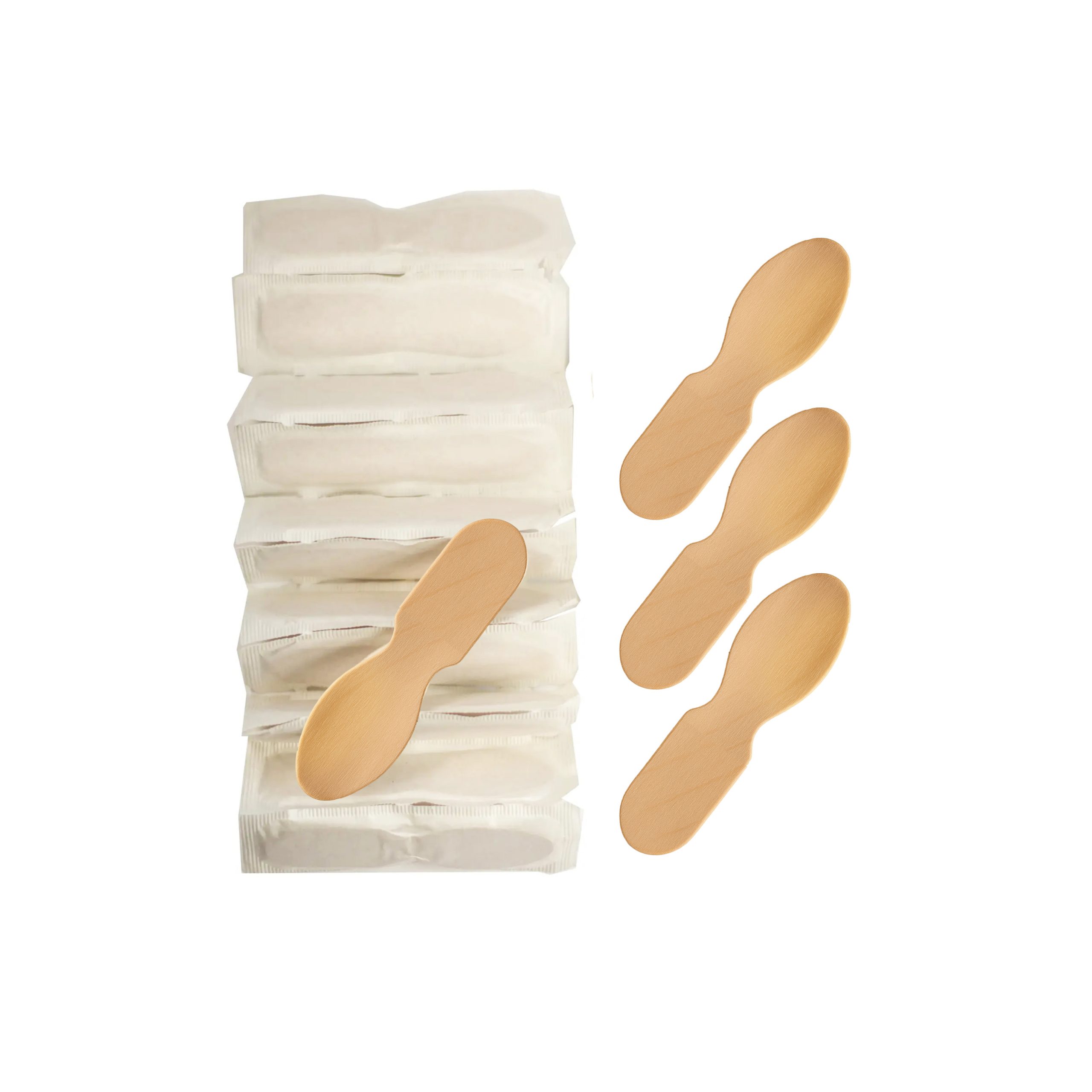 3″ Plain 12 Pack Taster Spoons.6 3" Plain 12 Pack Taster Spoons Paper Wrapped Individually Case of 12 pk/900ct = 10,800ct (Item# ASO24W12P) - Image 1