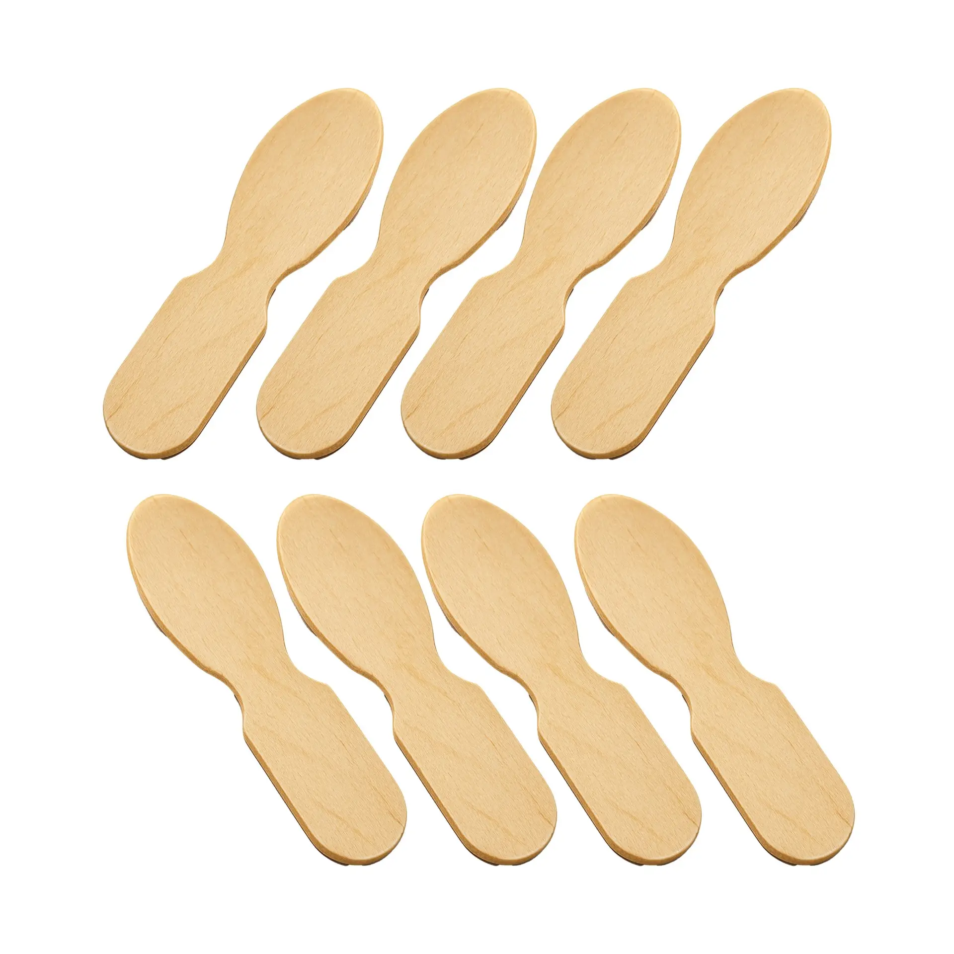 3″ Plain. unwarped 3" Plain Taster Spoons Unwrapped Box (Item ASO24W-UN) - Image 1