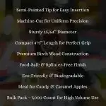 4 1/2" x 15/64" Semi Pointed Machine Candy Apple Sticks Case of 7,000ct (Item# CDS45SP15) - Image 6