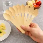 5 1/2" Wood Cutlery Spoons Box (Item Green Spoon 140) - Image 2