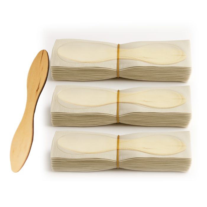 5" Plain 12 Pack Taster Spoons Paper Wrapped Individually Box - Image 1