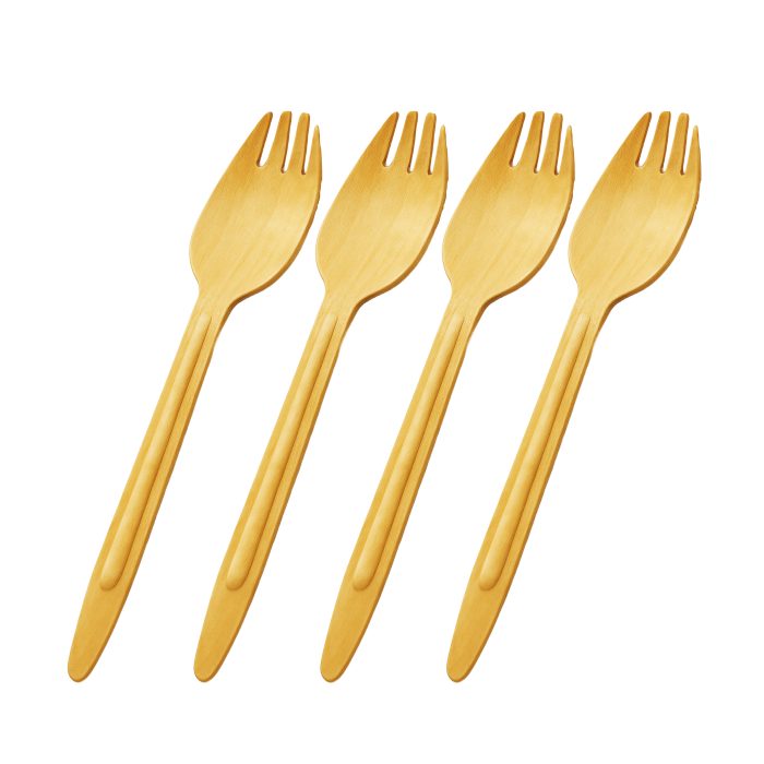 6 1/2" Wood Cutlery Spork Case of 10,000ct ( Item# Green Spork 165) - Image 1