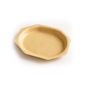 6" Octagon Shaped Wooden Disposable Plates ( Pack of 50)