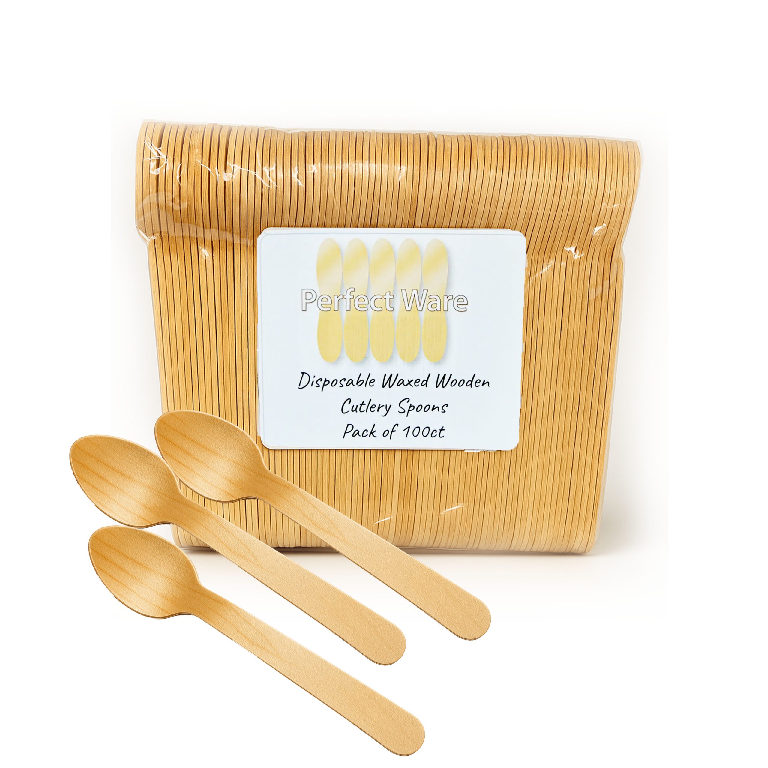 6″ Wooden Premium Perfect Ware Cutlery Spoons.6 6" Wood Premium Perfect Ware Cutlery Spoons. Case of 3,000ct (Item# Perfect Ware 165SP) - Image 1