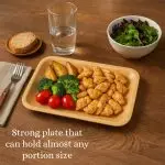 7" Wooden Disposable Rectangular Plates Perfect Ware - Image 2