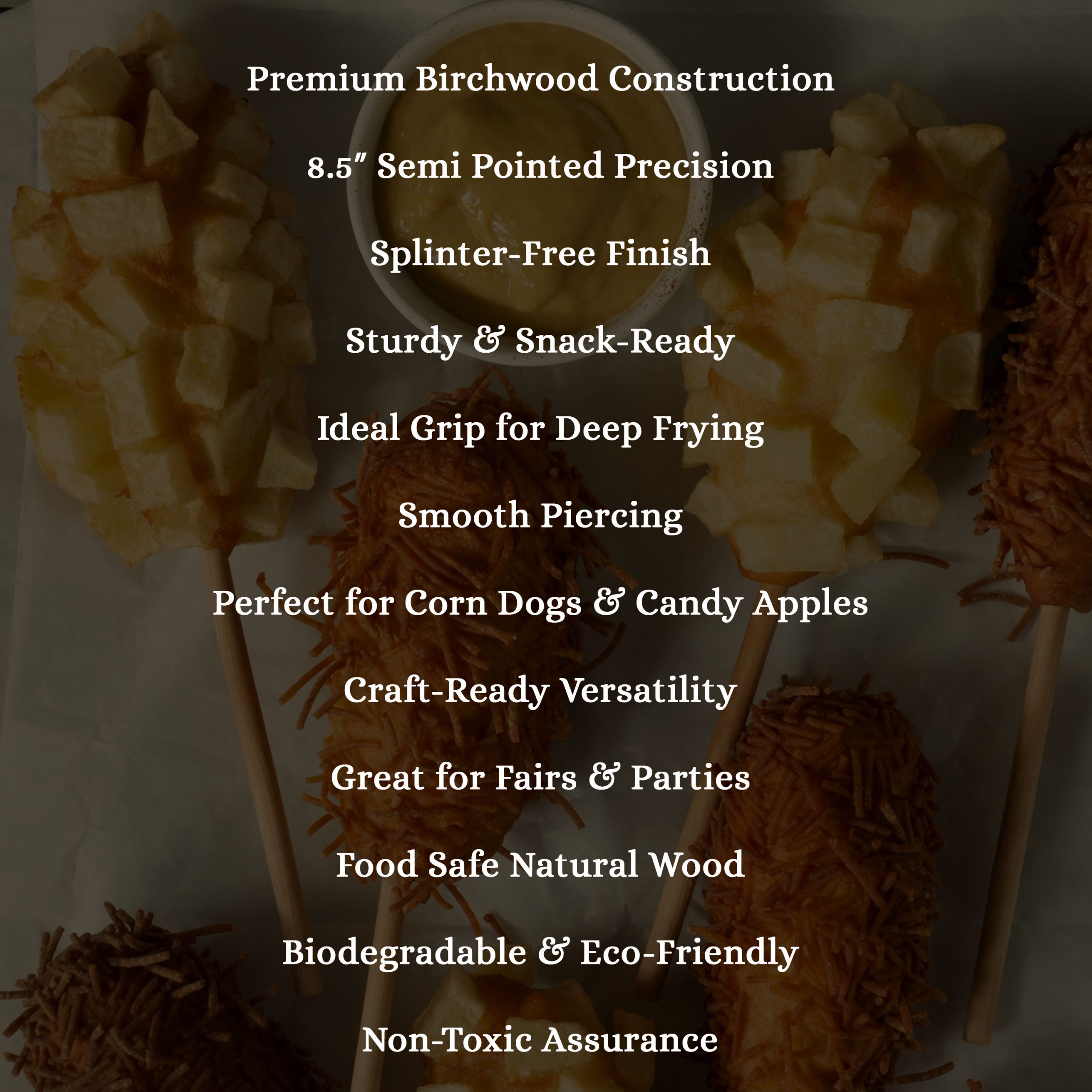 Perfect Stix Semi- Pointed Corn Dog Stick Skewers 8.5" X 3/16" ( Pack