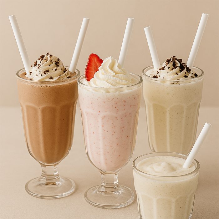 8" Milkshake Clear Straight Cut Paper Wrapped Straws Box - Image 4