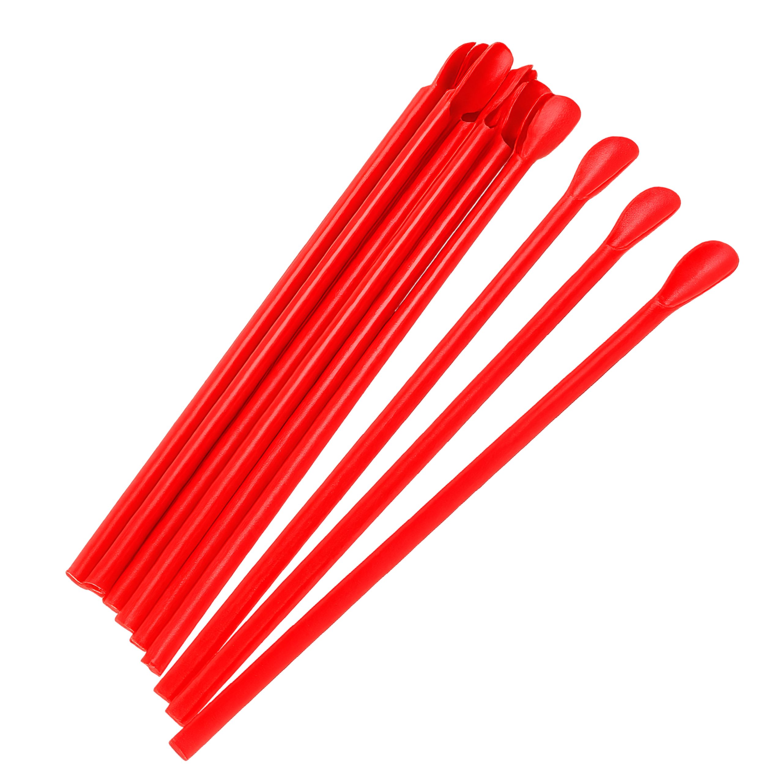 8in Red Spoon Straws Unwrapped 8" Red Spoon Straws Unwrapped - Image 5