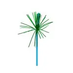 8" Blue Palm Straws Plastic Green Frons 48ct - Image 3