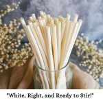 Paper Straw 5.75 White- Cocktail Coffee White Straw. Pack of 5000 count - Image 2