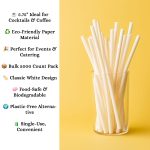 Paper Straw 5.75 White- Cocktail Coffee White Straw. Pack of 5000 count - Image 5