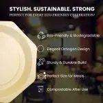 10.5" Octagon Shaped Wooden Plates Perfect Ware - Image 4