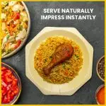 10.5" Octagon Shaped Wooden Plates Perfect Ware - Image 3