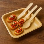 Perfect Ware 5" Wooden Disposable Rectangular Plates - Image 2