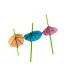 Neon Green Plastic Umbrella Straws