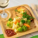 Wooden Disposable Wine Plate with Wine Stem Holder Perfect Ware - Image 2