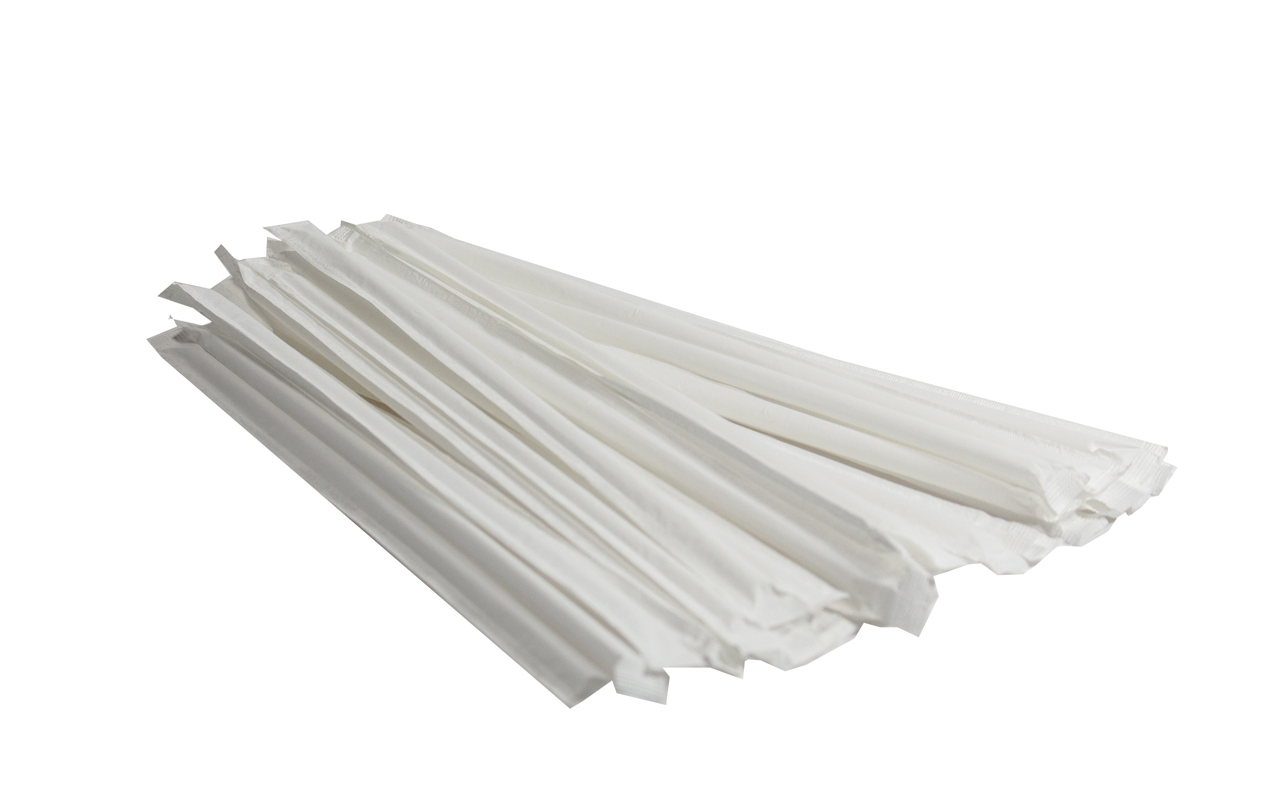 7 3/4 Clear Straight Cut Paper Wrapped Straws Case of 24 boxes/500ct =  12,000ct- Plastic Straws