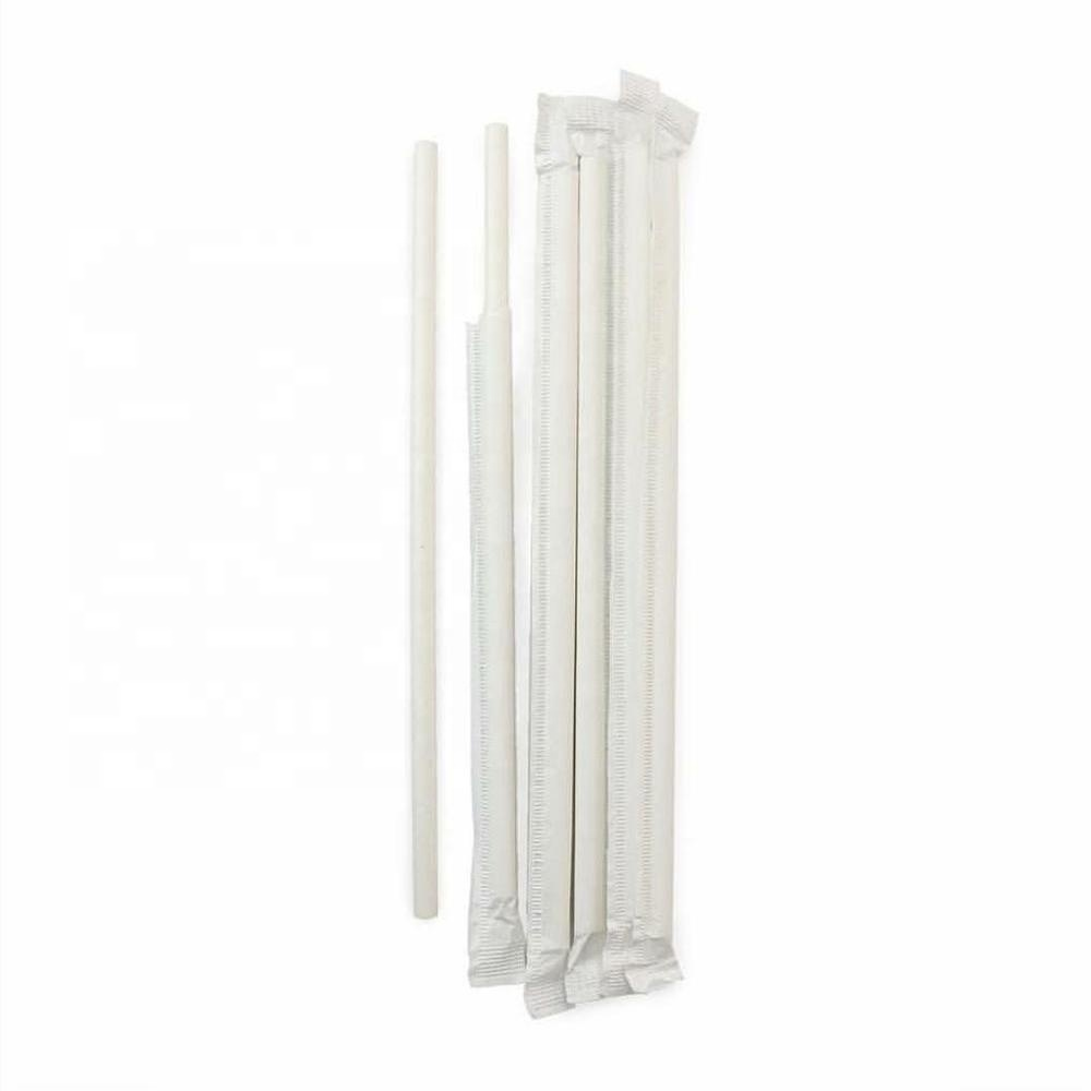 7 3/4 Clear Straight Cut Paper Wrapped Straws Case of 24 boxes/500ct =  12,000ct- Plastic Straws