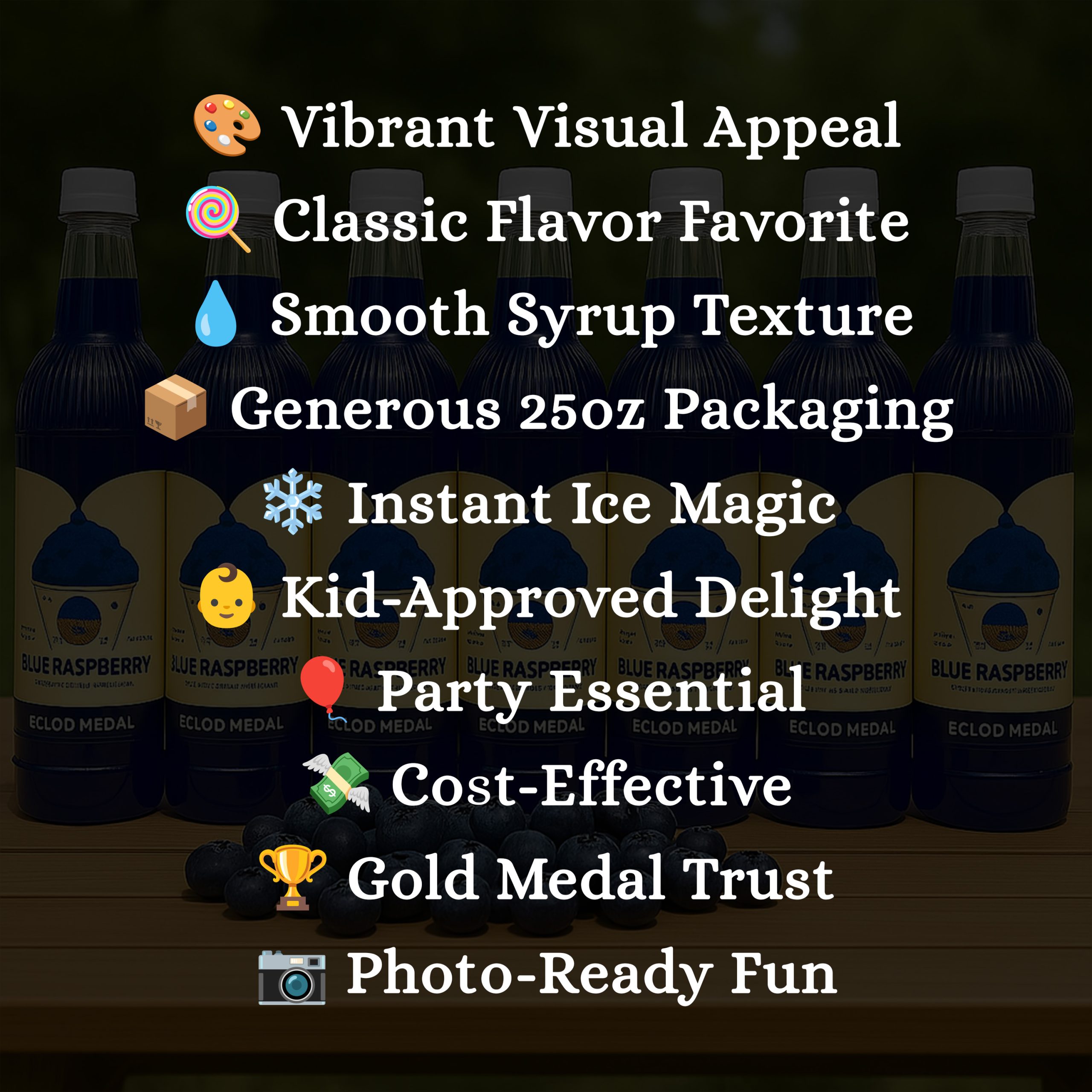 25oz Gold Medal Snow Cone Syrup (Blue Raspberry).5 25oz Gold Medal Snow Cone Syrup (Blue Raspberry) - Image 6