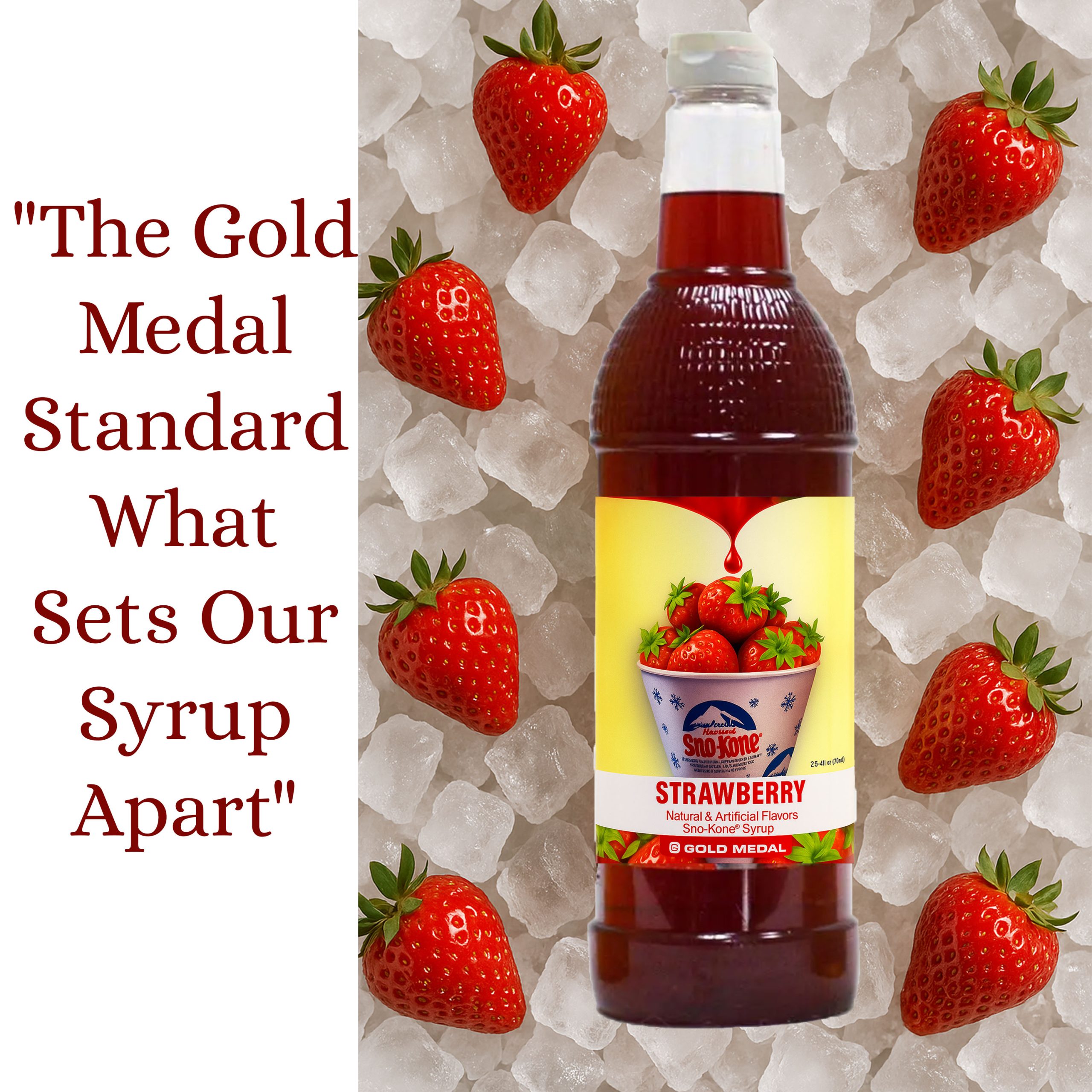 25oz Gold Medal Snow Cone Syrup (Strawberry).4 25oz Gold Medal Snow Cone Syrup (Strawberry) - Image 4