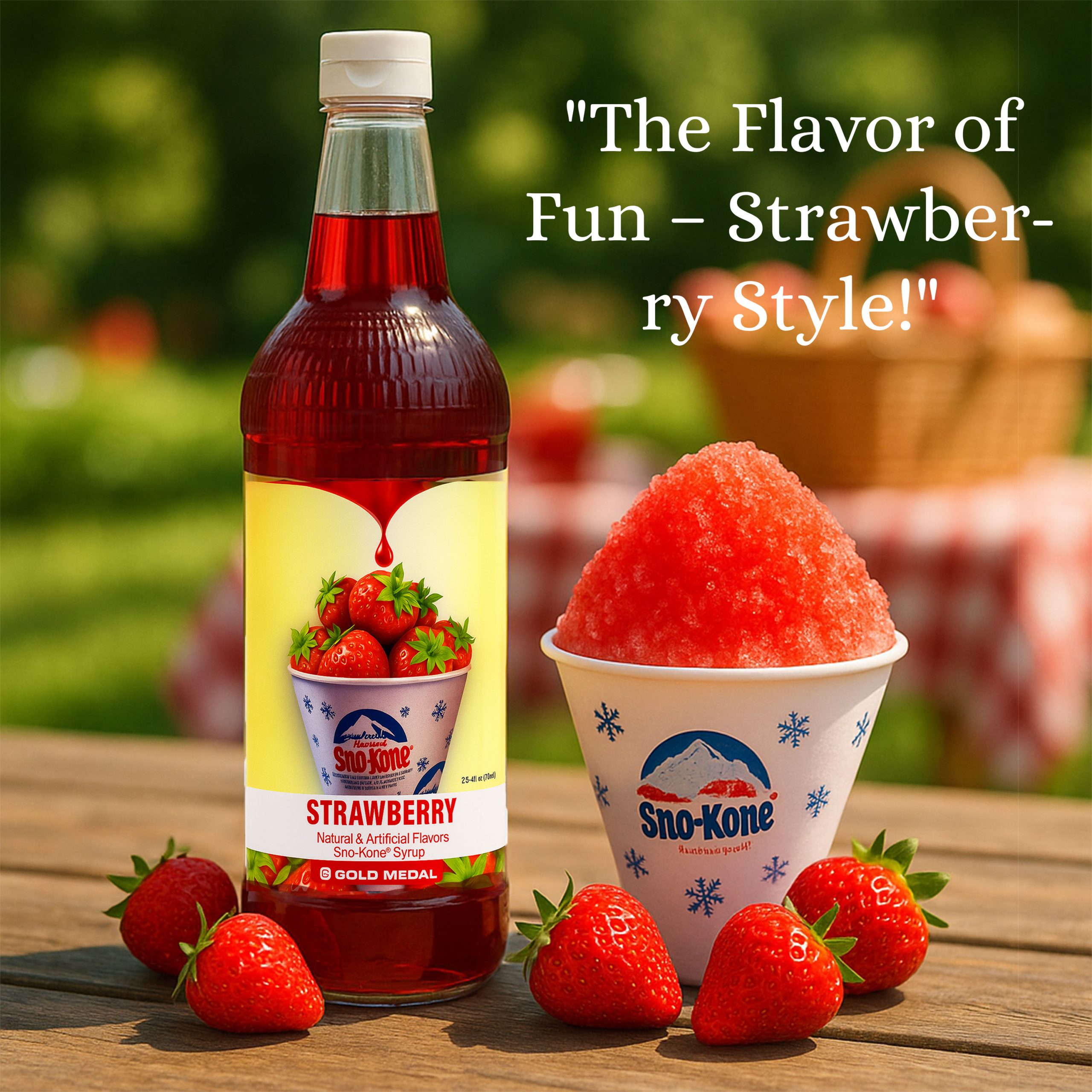 25oz Gold Medal Snow Cone Syrup (Strawberry).5 25oz Gold Medal Snow Cone Syrup (Strawberry) - Image 2
