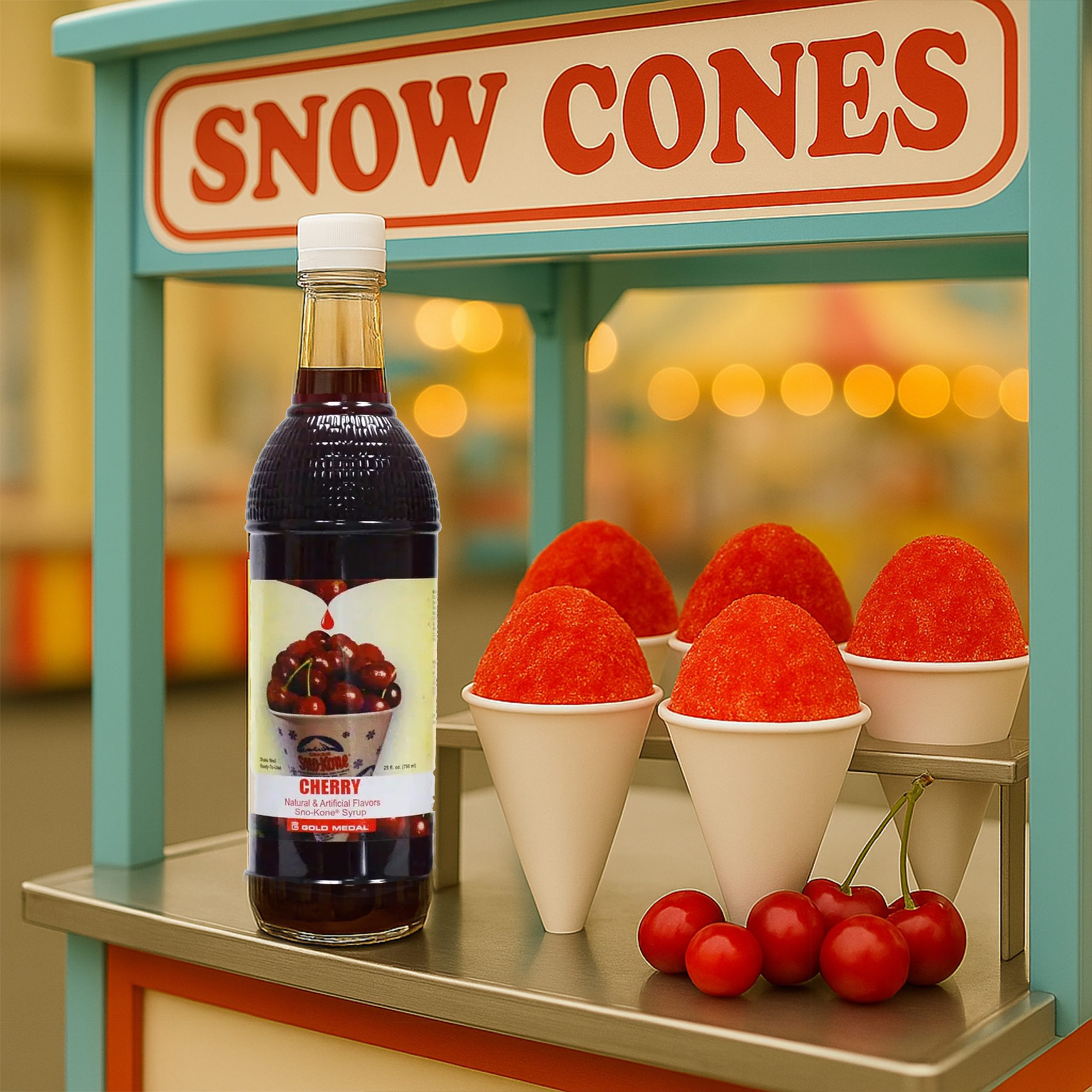 Cherry.3 25oz Gold Medal Snow Cone Syrup (Cherry) - Image 4