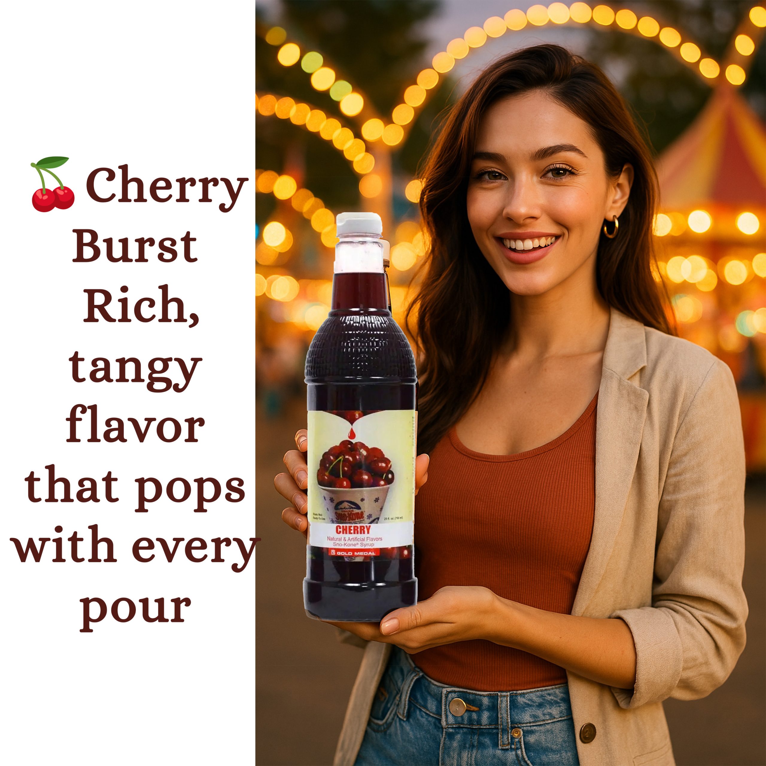 Cherry.5 25oz Gold Medal Snow Cone Syrup (Cherry) - Image 5