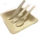 Perfect Ware 5" Wooden Disposable Rectangular Plates - Image 6