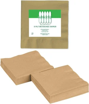 2 Ply Gold Beverage Napkins – Case of 1,000ct