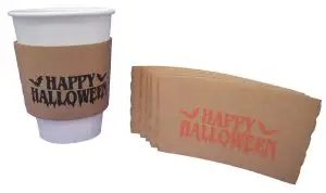 Coffee Sleeves with Happy Halloween Print