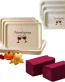 Perfect Stix Friendsgiving Plates and Napkins Set – 25 Large 10-Inch & 25 Small 7-Inch Eco-Friendly Wooden Plates with 50 Burgundy 2-Ply Dinner Napkins –Thanksgiving & Friendsgiving Gatherings