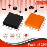 Perfect Stix Halloween Cocktail Napkins, Black and Orange, 200 Count Pack - Image 2